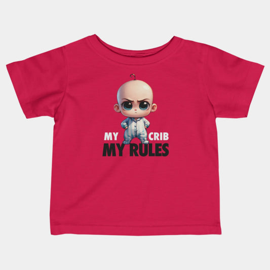 'My Crib, My Rules' Baby Tee