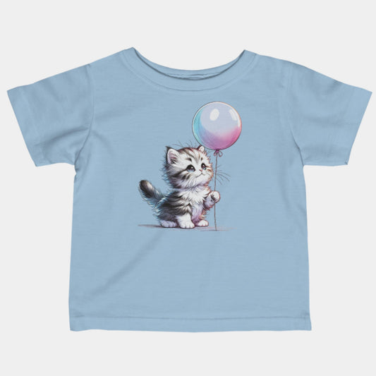 Kitten & Balloon Baby Tee