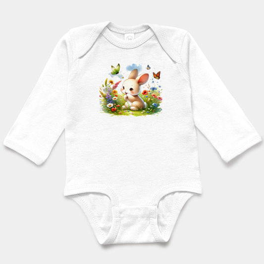 Bunny Among Blossoms Long Sleeve Bodysuit