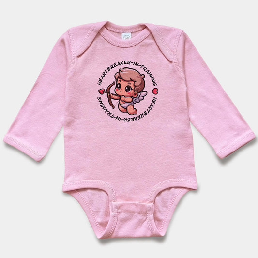 'Heartbreaker-in-Training' Long Sleeve Bodysuit