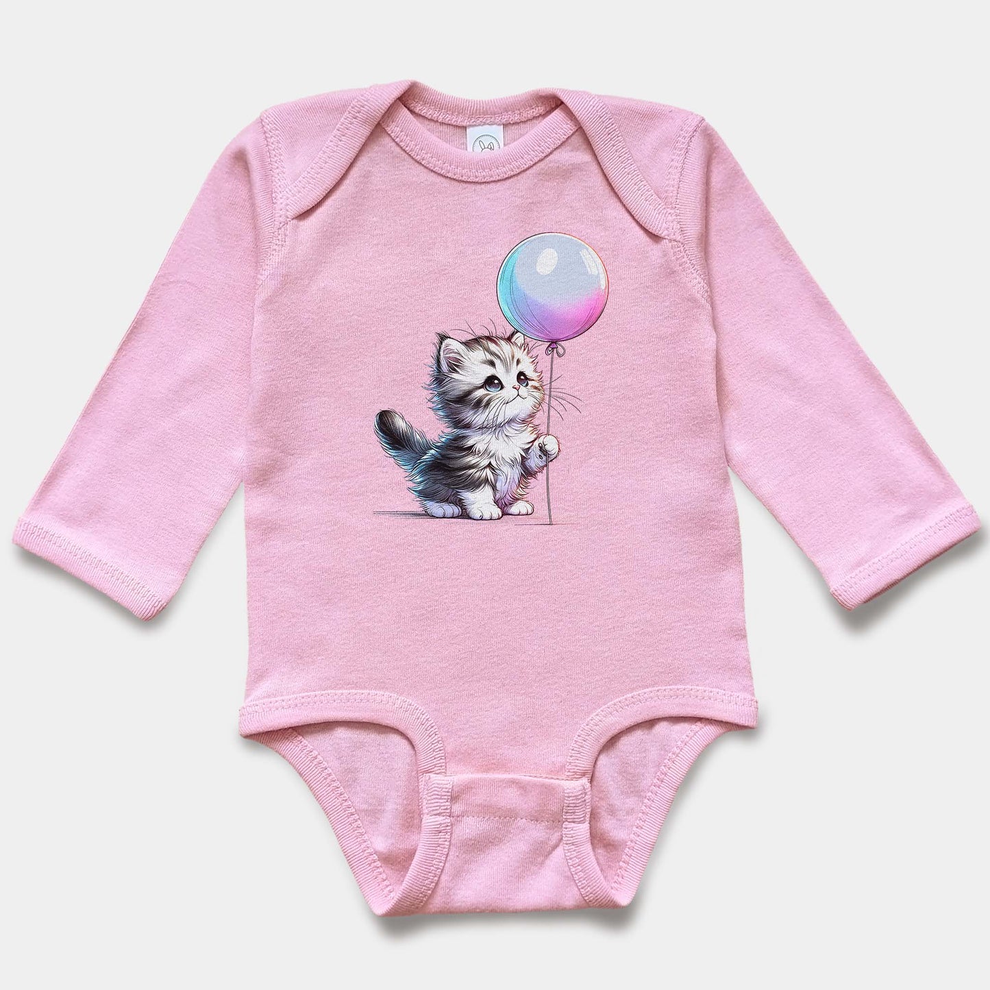 Kitten & Balloon Long Sleeve Bodysuit