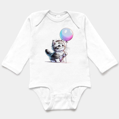 Kitten & Balloon Long Sleeve Bodysuit