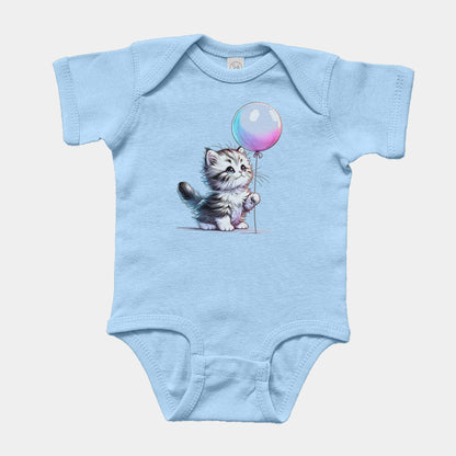 Kitten & Balloon Short Sleeve Bodysuit