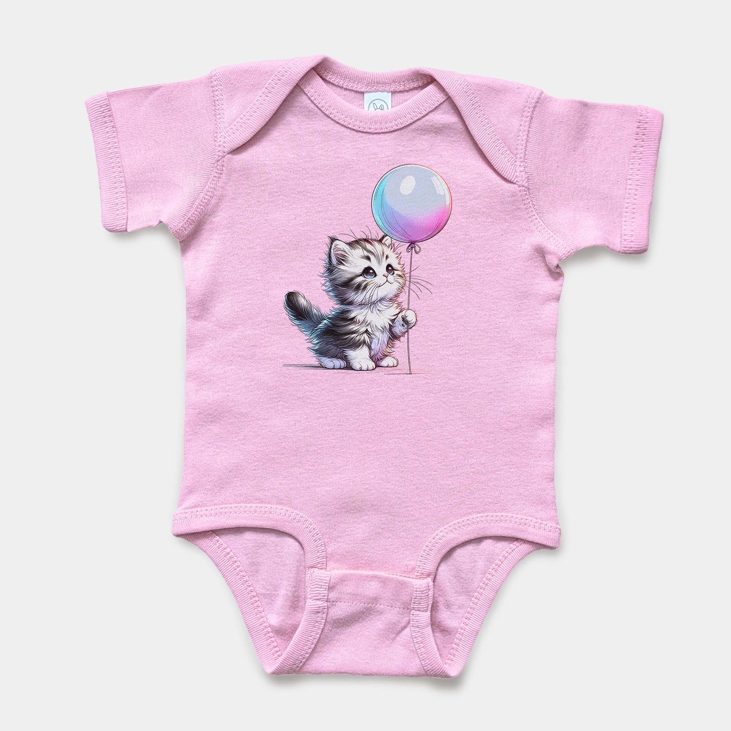 Kitten & Balloon Short Sleeve Bodysuit