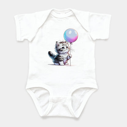 Kitten & Balloon Short Sleeve Bodysuit