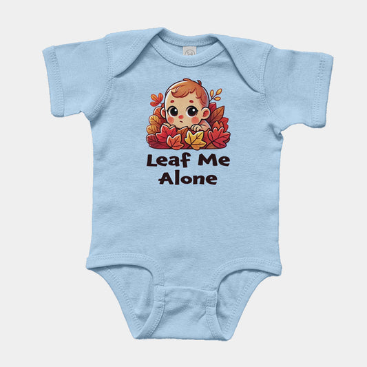 'Leaf Me Alone' Baby Short Sleeve Bodysuit