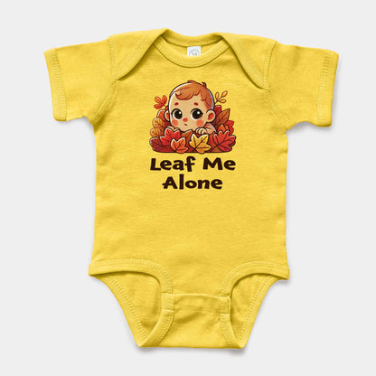 'Leaf Me Alone' Baby Short Sleeve Bodysuit