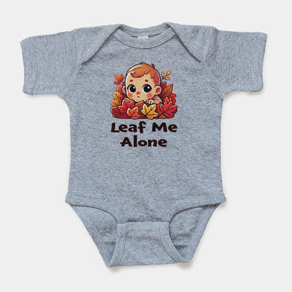 'Leaf Me Alone' Baby Short Sleeve Bodysuit