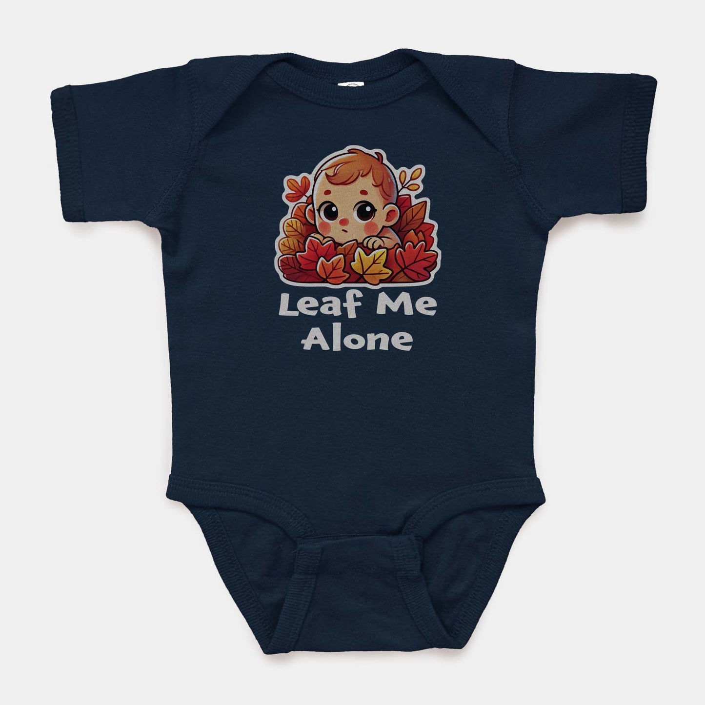 'Leaf Me Alone' Baby Short Sleeve Bodysuit