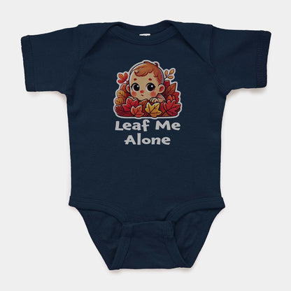 'Leaf Me Alone' Baby Short Sleeve Bodysuit