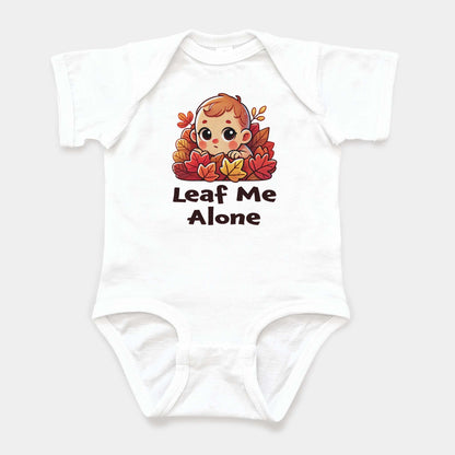 'Leaf Me Alone' Baby Short Sleeve Bodysuit