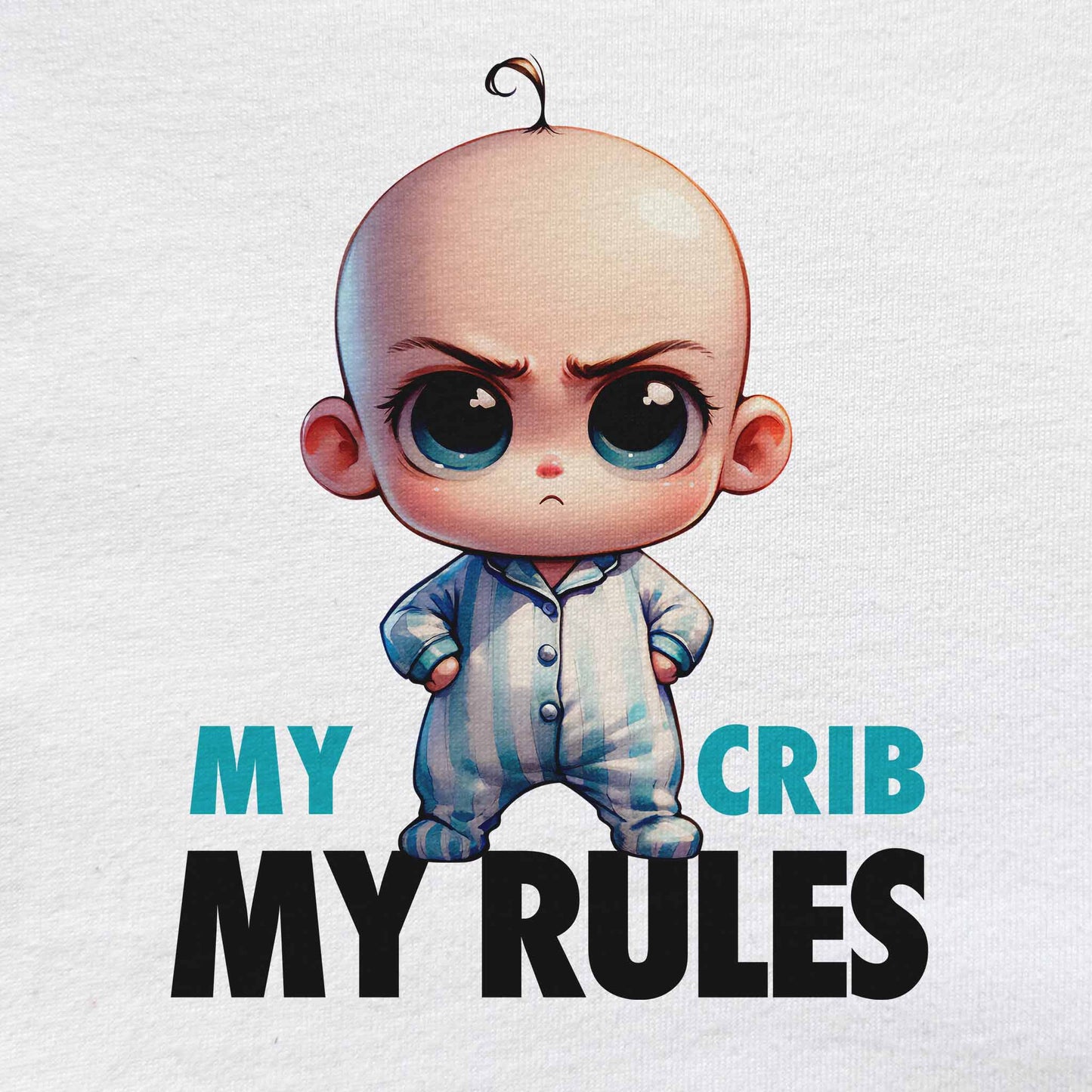 'My Crib, My Rules' Long Sleeve Bodysuit